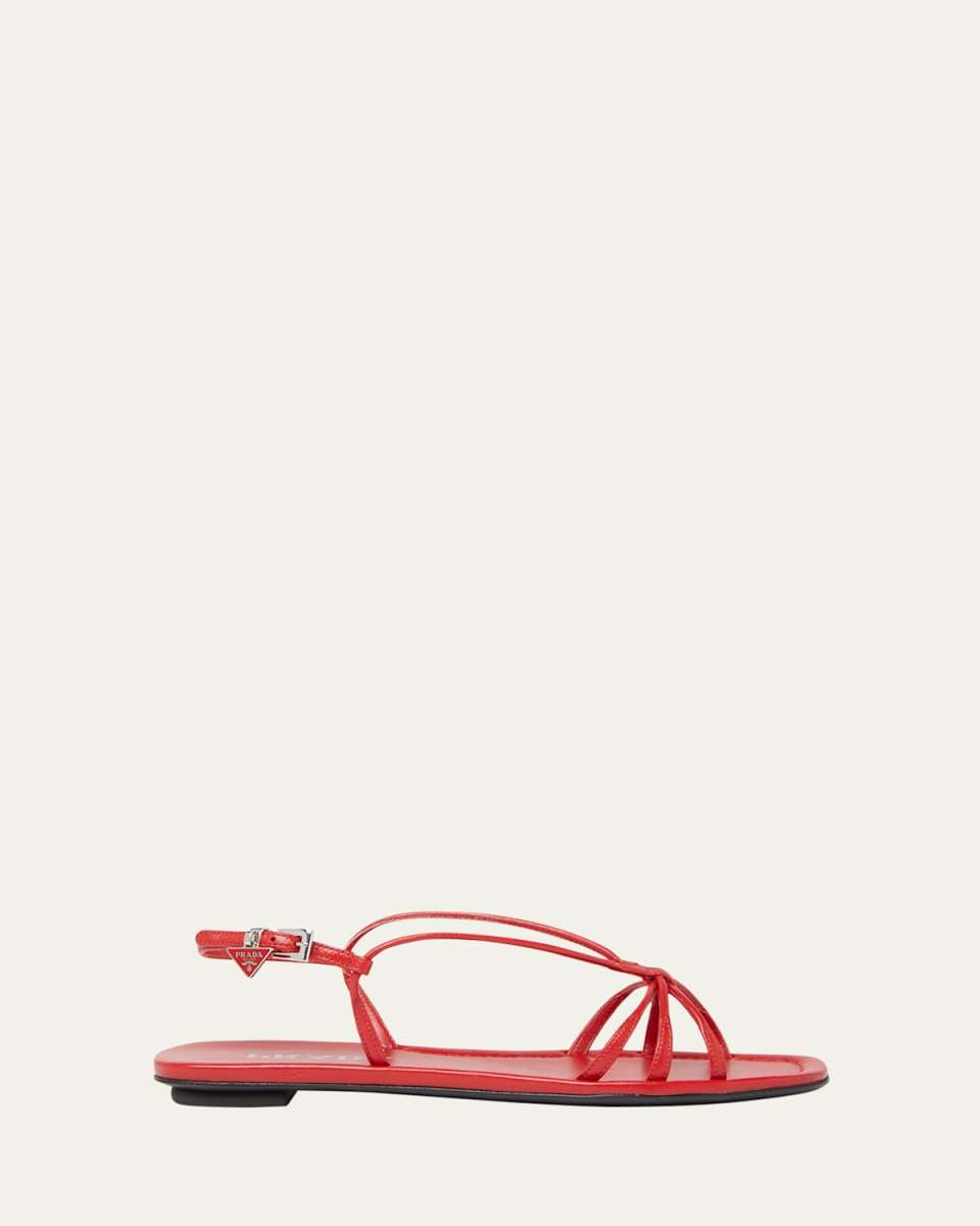 Strappy Leather Flat Sandals